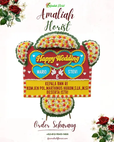 Karangan Papan Bunga Pernikahan di Pucang